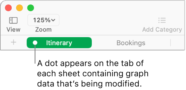 A sheet tab with a dot indicating that a table in this sheet has been referred to in the graph the data of which you’re currently editing.