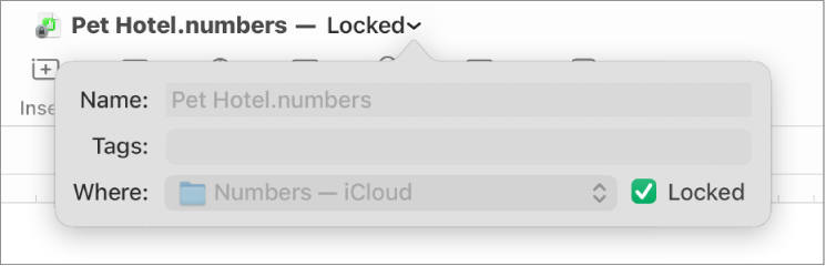 Pop-up for locking or unlocking a spreadsheet.