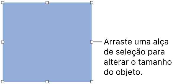 Objeto com quadrados brancos na borda para alterar o tamanho do objeto.