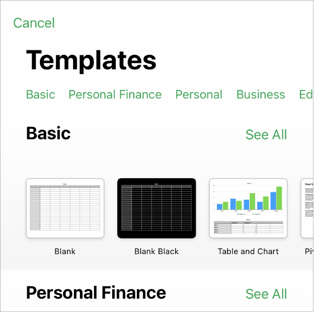 create excel templates