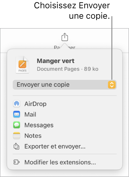 Envoyer un document dans Pages sur Mac – Assistance Apple (CA)