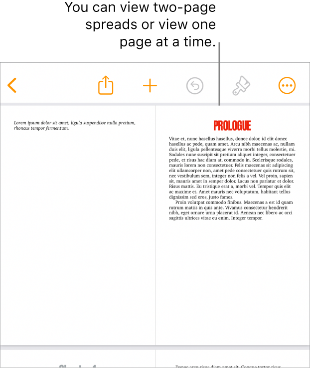 A document with pages viewed as two-page spreads.