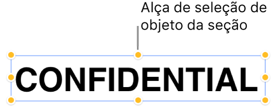 Objeto com puxadores de seleção.