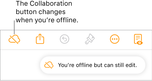An alert on the screen says “You’re offline but can still edit.”