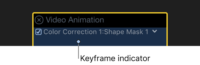 Der Videoanimations-Editor mit einem Keyframe