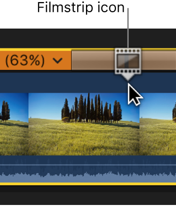 The retime editor showing a filmstrip icon
