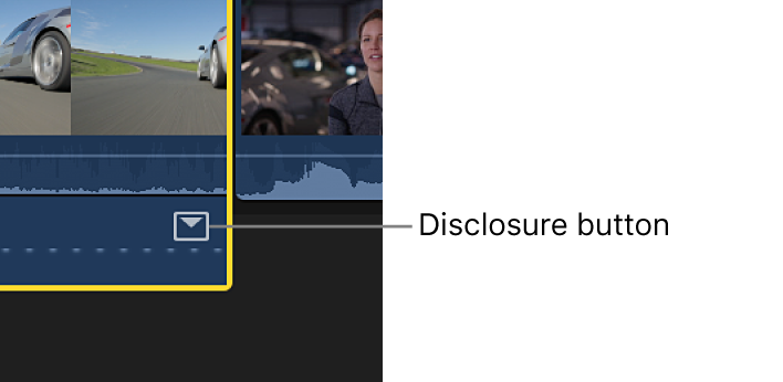The disclosure button for an effect in the Audio Animation editor
