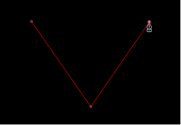 The viewer showing a linear corner point