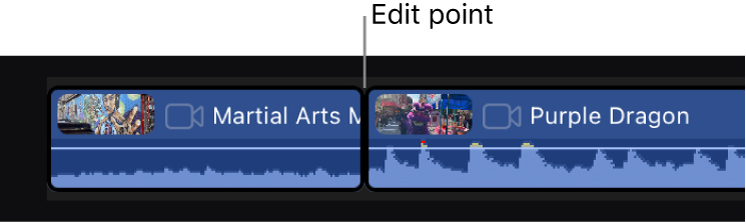 Two clips in the primary storyline connected at an edit point.