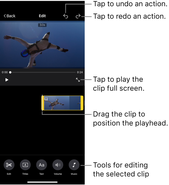 Edit clips in Magic Movies and storyboard projects in iMovie on iPhone - Apple  Support (ZA)