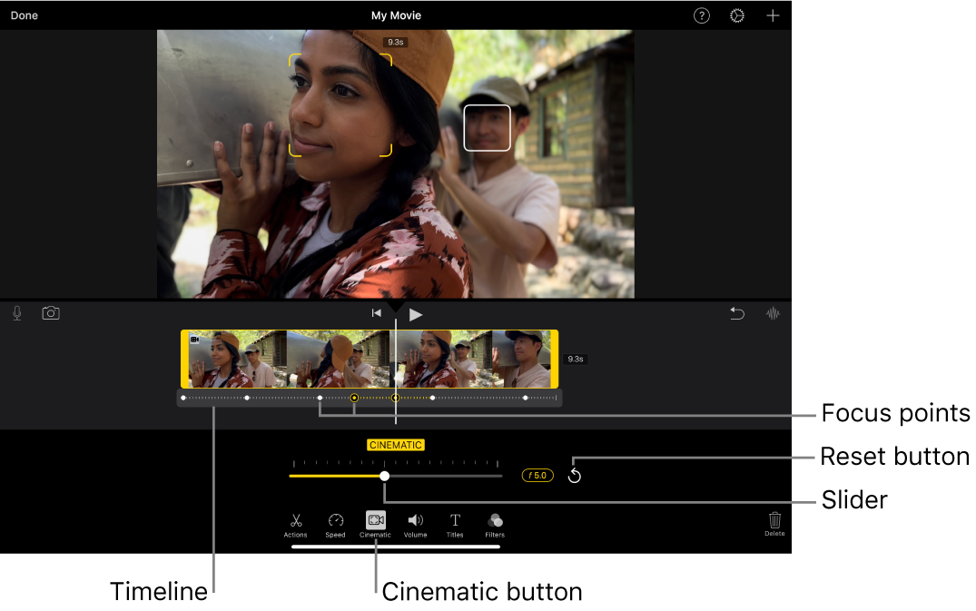 Adjust Cinematic mode video clips in iMovie on iPad – Apple Support (MY)