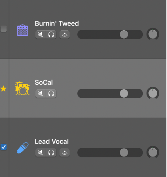 Tick boxes for tracks to match the groove track.