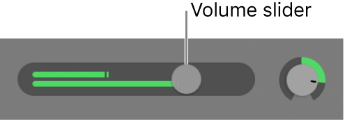 Track header showing Volume slider.