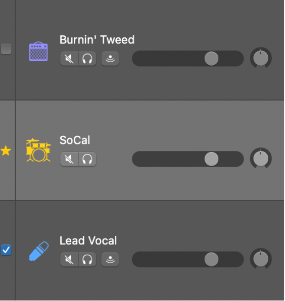 Checkboxes for tracks to match the groove track.