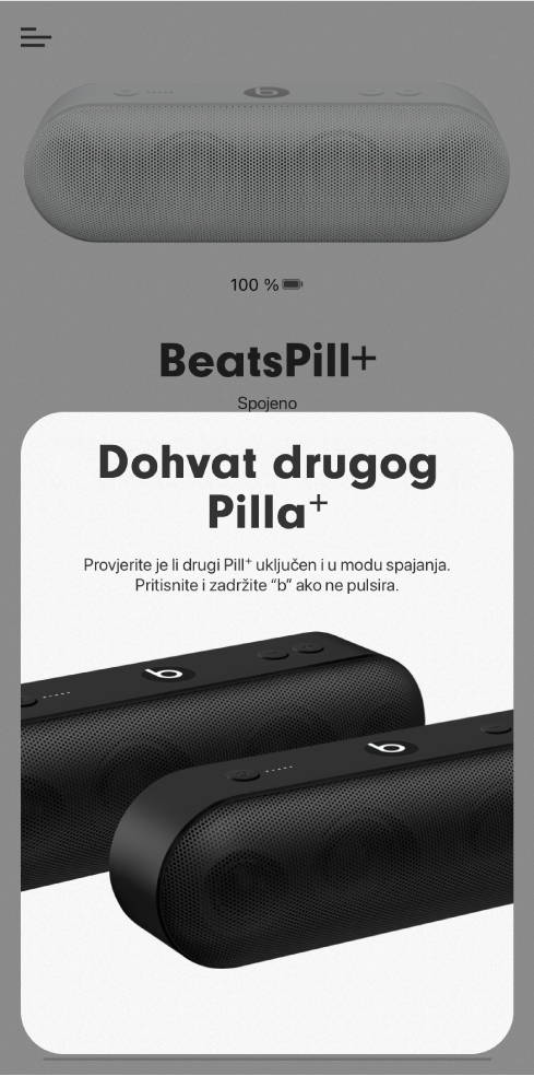 Zaslon “Dohvati drugi Pill+”