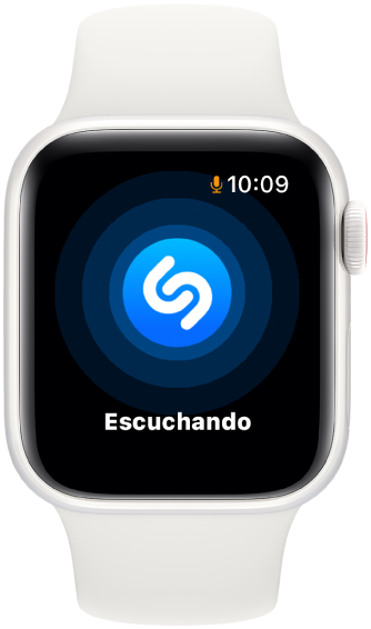 La app Shazam escuchando en el Apple Watch.