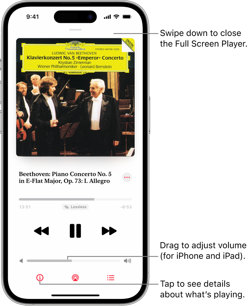 Use music player controls in Apple Music Classical - Apple Support