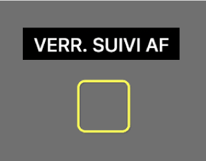 Indicateur de verrouillage de suivi AF (cadre jaune).