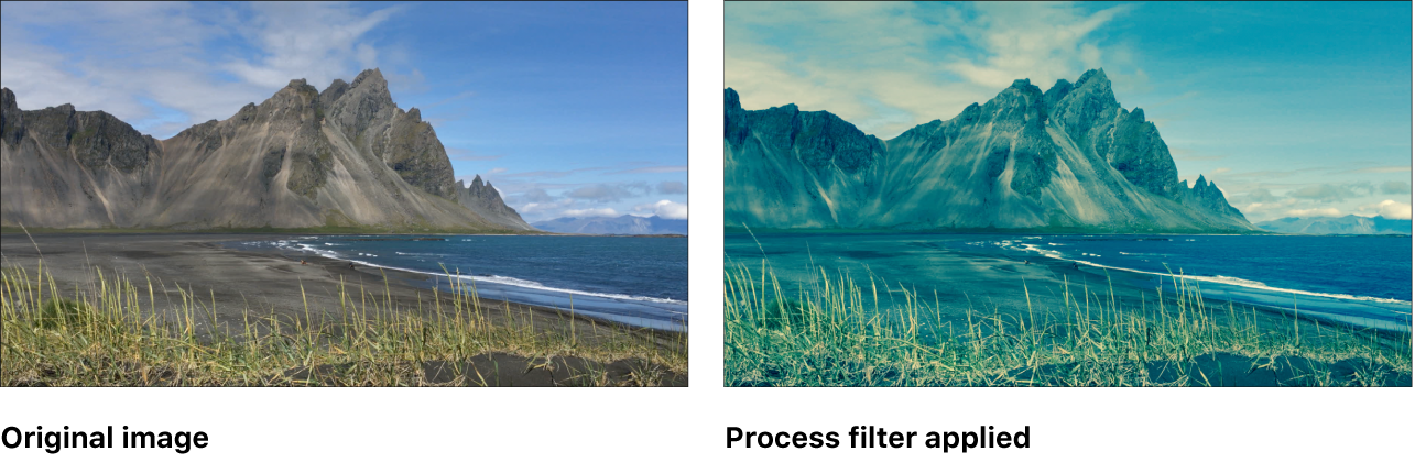 Canvas mit dem Effekt des Filters „Prozess“