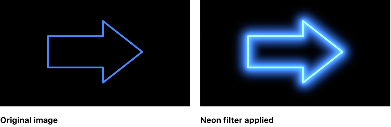Canvas mit dem Effekt des Filters „Neon“