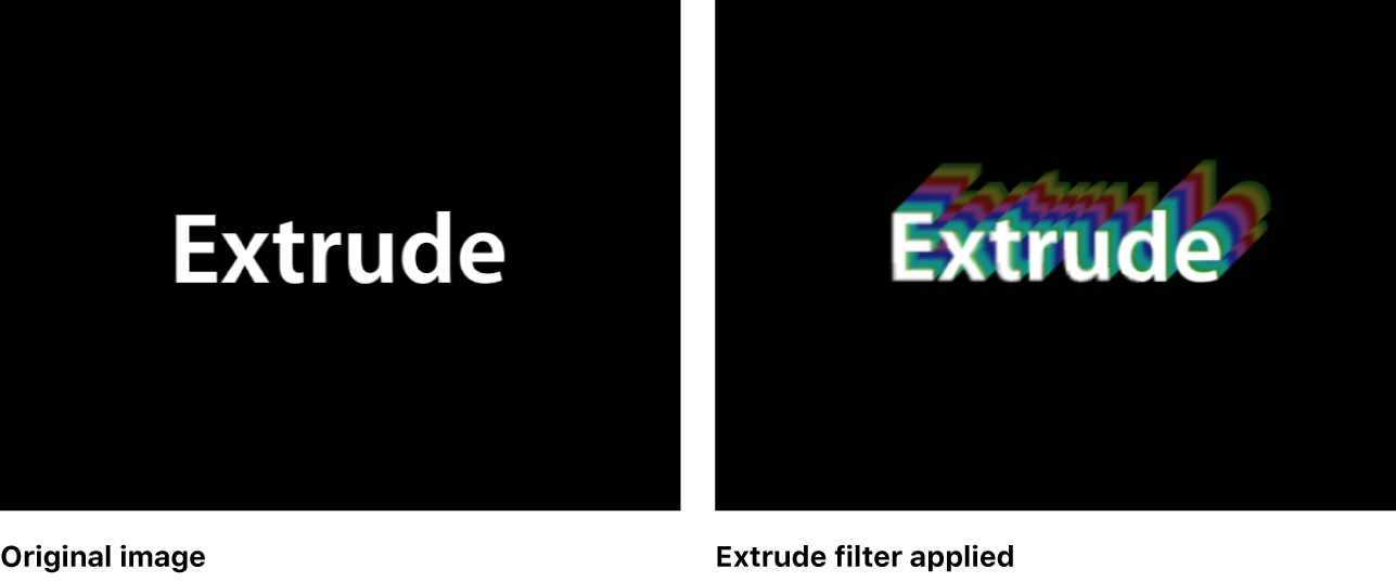 Canvas showing effect of Extrude filter