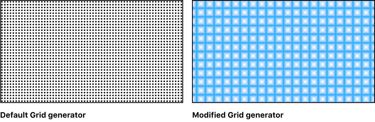 Canvas showing Grid generator with a variety of settings