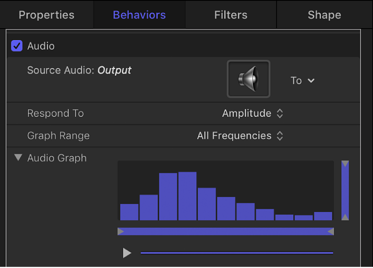 Inspector showing Audio Graph