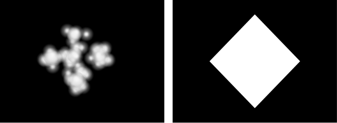 Lienzo y sistema de partículas con figura configurada en Imagen