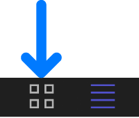 Botón “Visualización como iconos” de la biblioteca