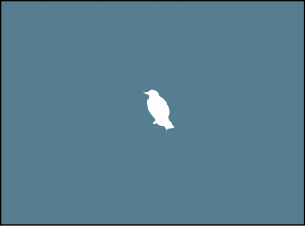 Lienzo y una imagen de fondo con una figura de pájaro blanca