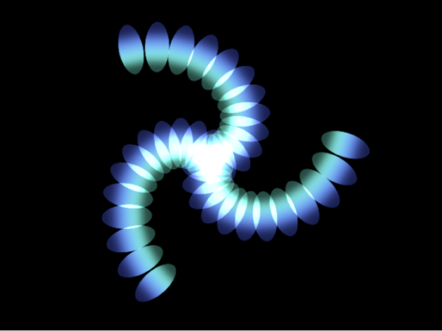 Canevas affichant un réplicateur défini sur une forme Spirale