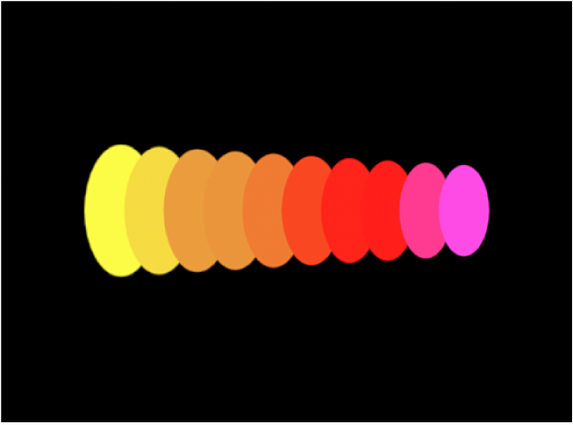 색상 모드가 패턴 위로로 설정된 예시가 표시된 캔버스 윈도우