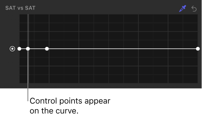 显示饱和度 vs 饱和度曲线上的控制点的滤镜检查器