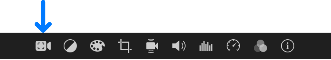 El botó “Cine” que apareix a la barra d’ajustos quan se selecciona un clip de cine.