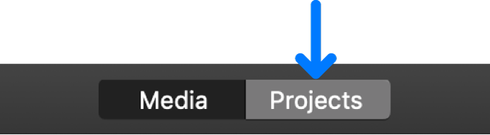 Projects button in toolbar