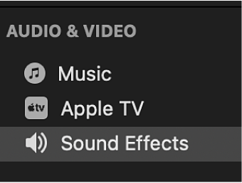 Sound Effects selected in sidebar