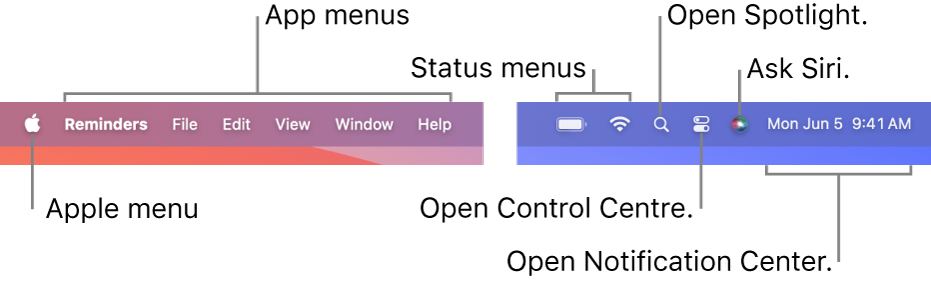 Navigate the Menu Bar, Dock, and More, Using Your Mac's Keyboard