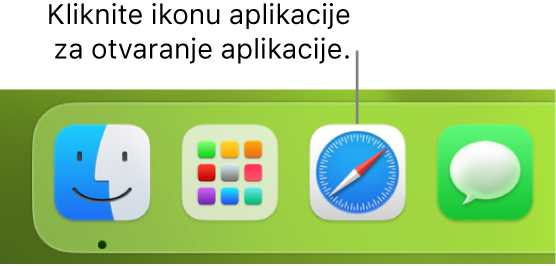 Ikona aplikacije Safari u Docku.