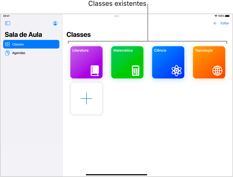 Captura de tela mostrando classes existentes criadas no app Sala de Aula.