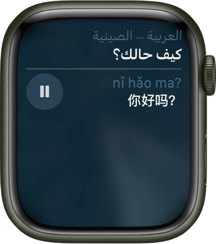 شاشة Siri تعرض ترجمة بلغة الماندراين الصينية للكلمات "كيف تقول كيف حالك؟ بالصينية".