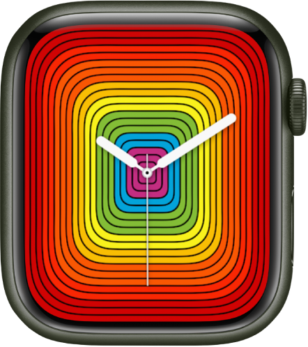 עיצוב השעון ‏PRIDE אנלוגי משתמש בסגנון מסך מלא.
