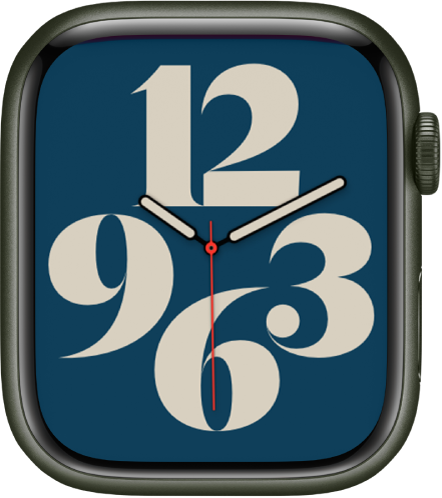 עיצוב השעון ״טיפוגרף״ מציג את השעה באמצעות ספרות ערביות.