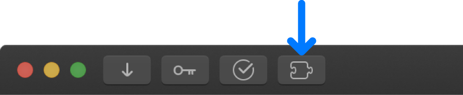 The Extensions button in the toolbar