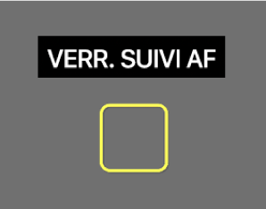 Indicateur de verrouillage de suivi AF (représenté par un cadre jaune)