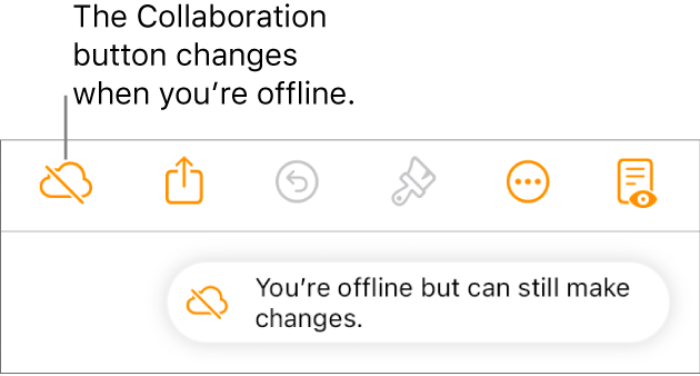 An alert on the screen says “You’re offline but can still edit”.