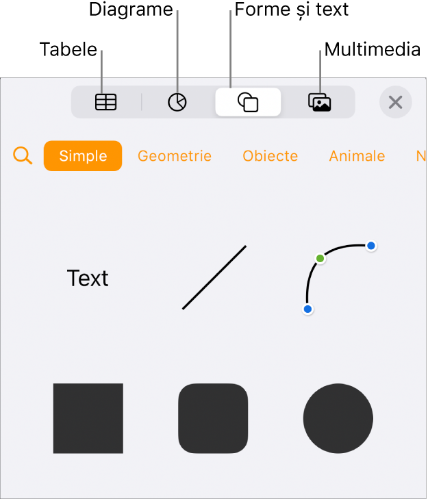 Comenzile Inserați deschise, cu butoane pentru adăugarea de tabele, diagrame, text, forme și obiecte multimedia în partea de sus.