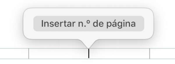 Botón “Insertar n.º de página” debajo de la cabecera.