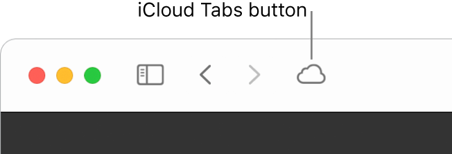 The iCloud Tabs button in the Safari toolbar.
