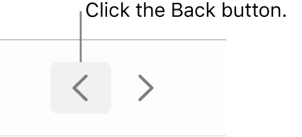 The Back button in the Safari window.