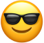 the smiling emoji with sunglasses